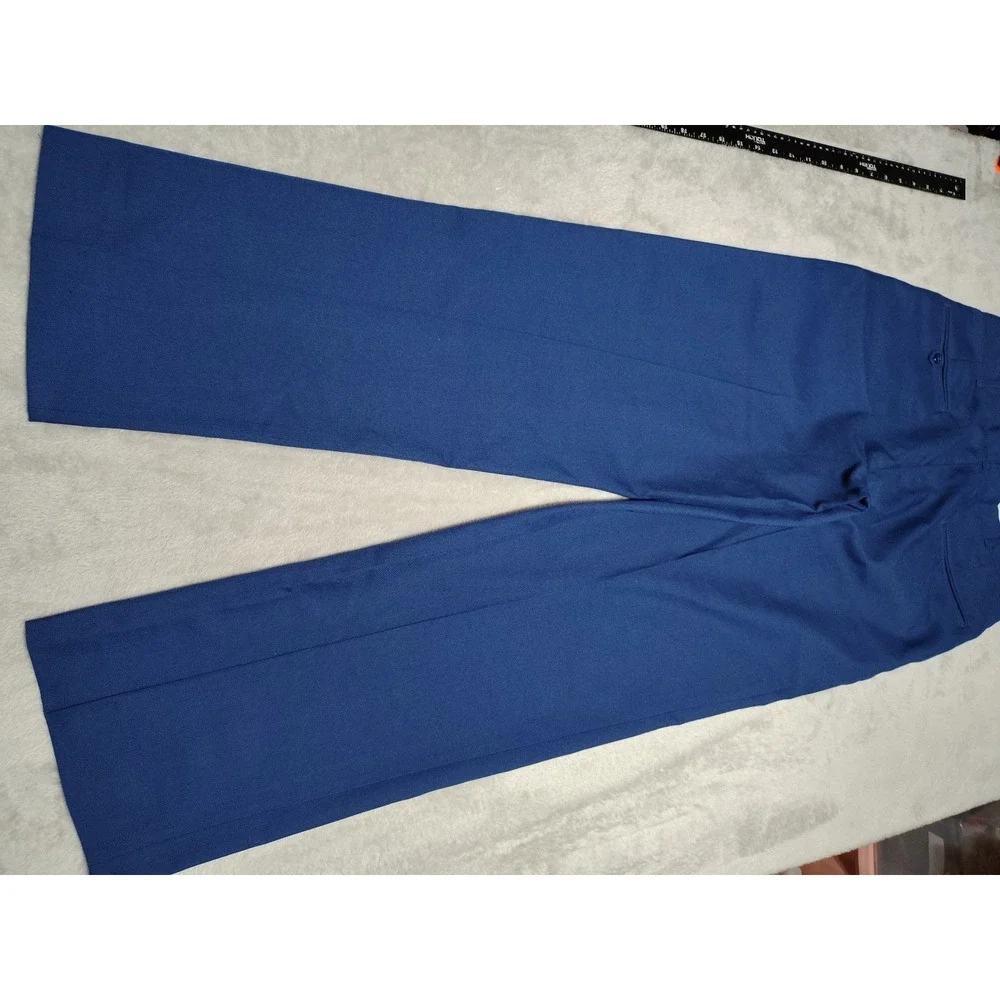 DSCP Trousers Men 33/32 Navy Blue Dress Formal Uniform Flat Polyester Wool